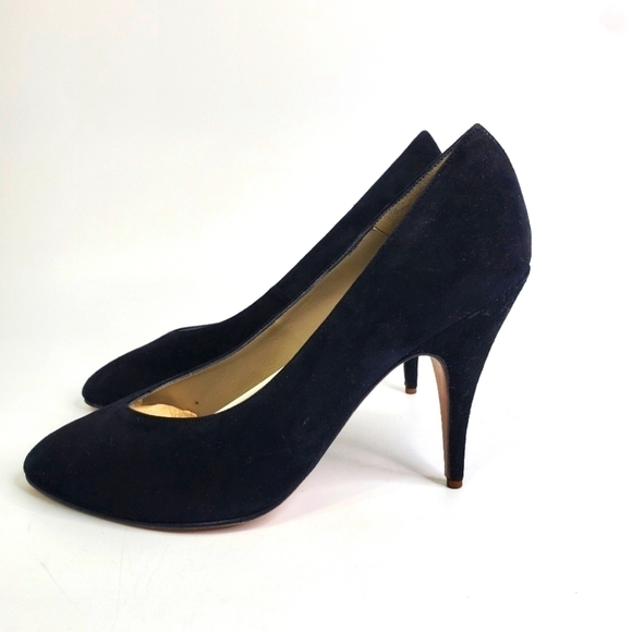 J.B. MARTIN PARIS ADELYS SUEDE HEELS SIZE 5.5M BLACK SHOES - Picture 1 of 13